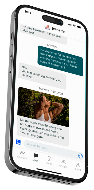 Eksempel på chat i appen